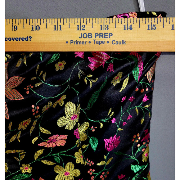 Lulus Dress Womens M Black Embroidered Floral Brocade Strapless Midi Formal New - Picture 7 of 16